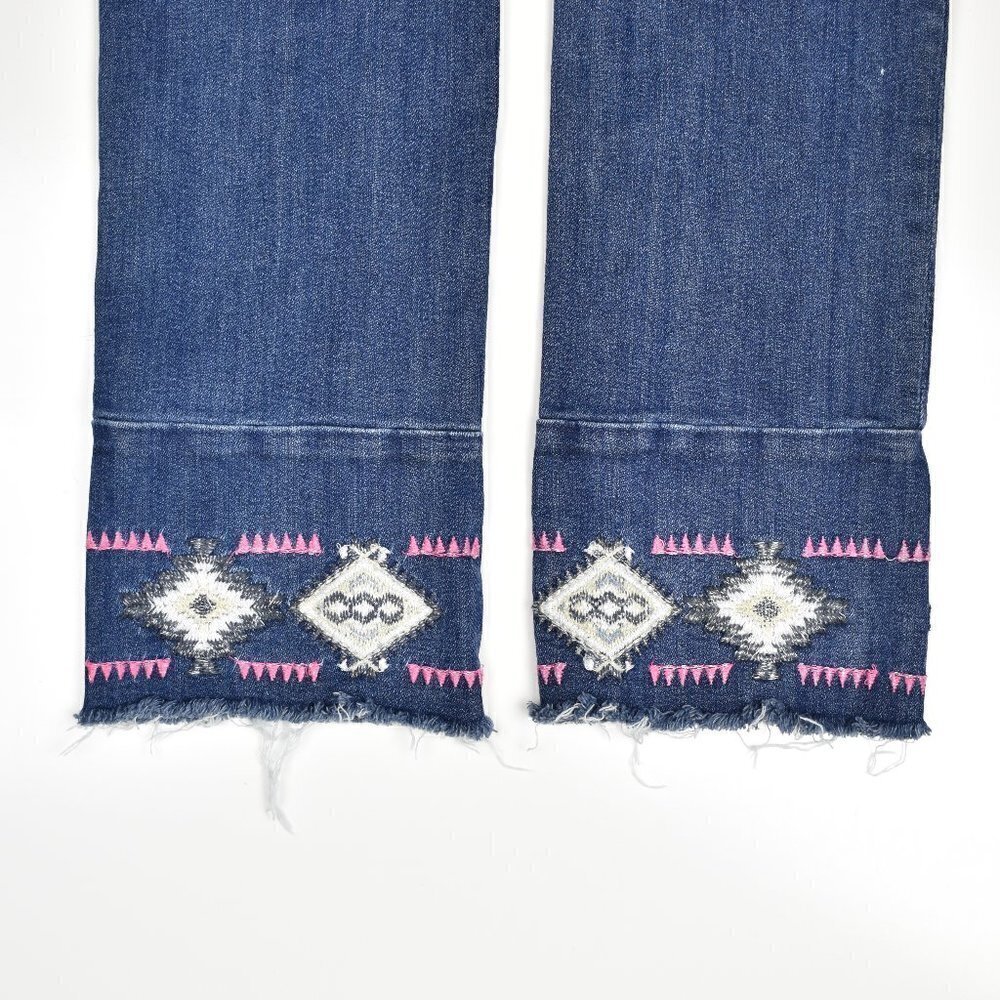 Driftwood COLETTE  High Rise Embroidered Crop Jeans 28x26 - Picture 6 of 7